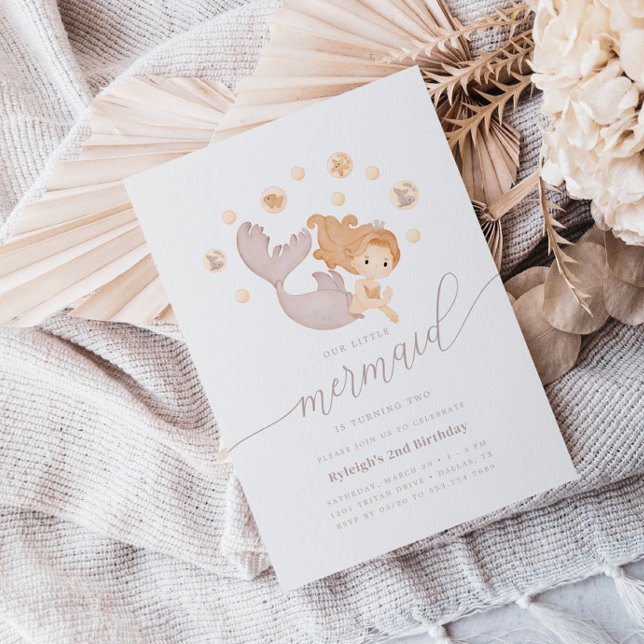 Convite Nossas Pequenas Meninas do Mar das Sereias Boho Fe (Criador carregado)