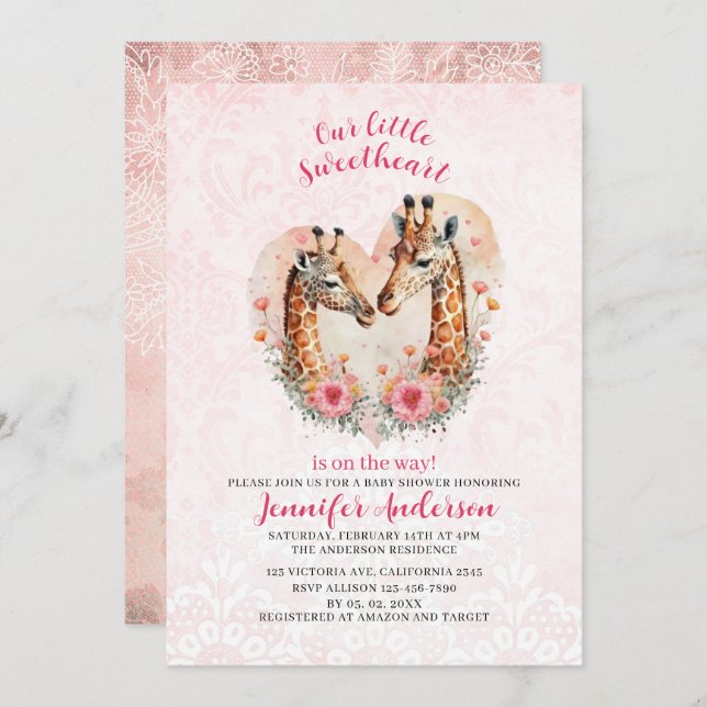 Convite Nosso amiguinho está a caminho do chá de fraldas (Frente/Verso)