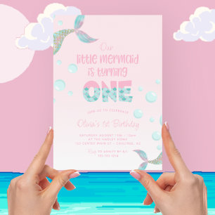 Convite Nosso Aniversário de 1 Ano da Sereia Rosa