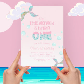 Convite Nosso Aniversário de 1 Ano da Sereia Rosa