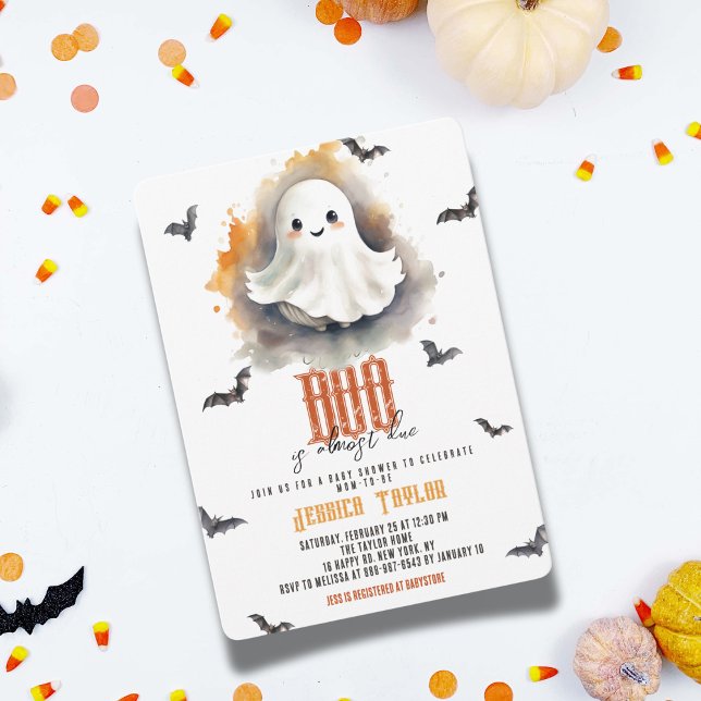 Convite Nosso Boo Quase Chegando Fantasma Halloween Chá de (Criador carregado)