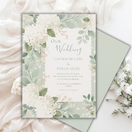 Convite Nosso Casamento Hortênsias Brancas Casamento Vinta