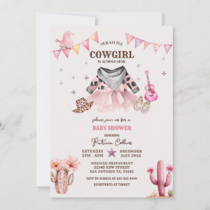 Convite Nosso Chá de fraldas Ocidental da Pequena Cowgirl