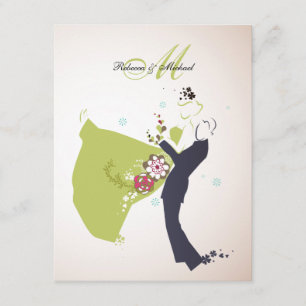 Convite Nosso dia do casamento - noiva & noivo com