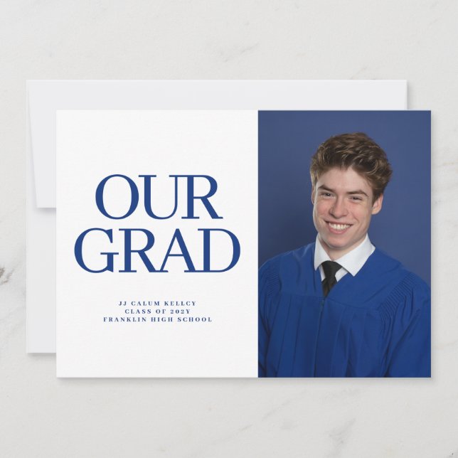 Convite NOSSO Formando de fotos Azul FORMANDO Branco 2 (Frente)