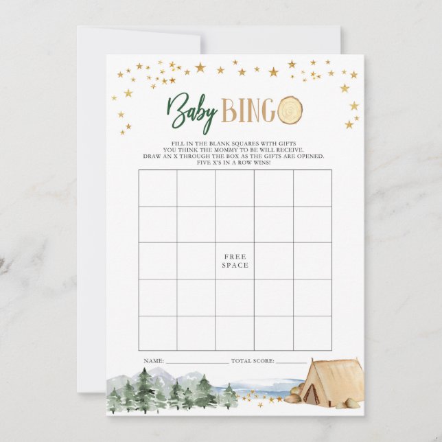 Convite Nosso maior jogo de Chá de fraldas de Aventura (Frente)