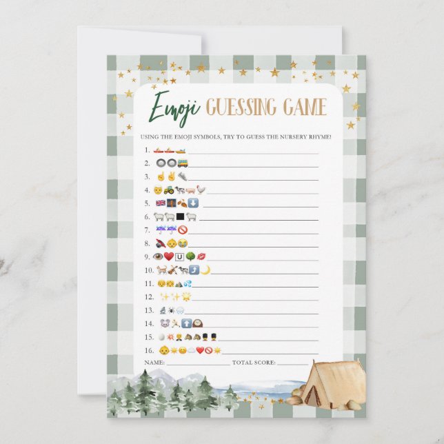 Convite Nosso Maior Jogo de Emoji para Chá de Bebê de Aven (Frente)