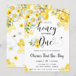 Convite Nosso Mel Pequeno é UM primeiro aniversario Flora