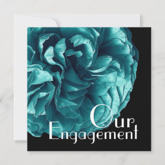 Convite Nosso Noivado - Elegante Rosa Azul Aqua