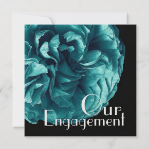 Convite Nosso Noivado - Elegante Turquoise Blue Rosa