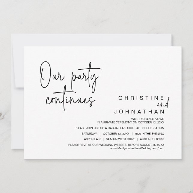 Convite Nosso Partido Continua, Janto de Elopemento de Cas (Frente)