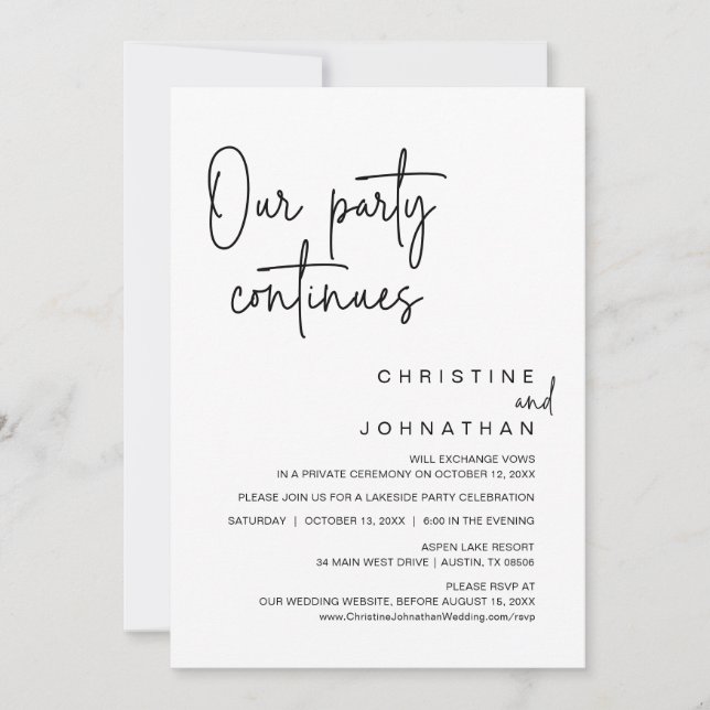 Convite Nosso Partido Continua, Janto de Elopemento de Cas (Frente)