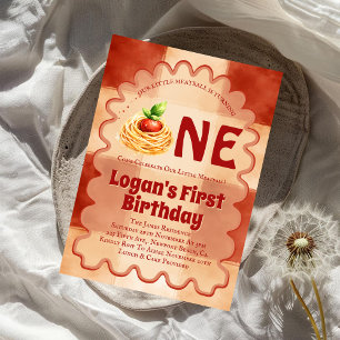 Convite Nosso Pequeno Almôndega Está Fazendo Um 1º Anivers