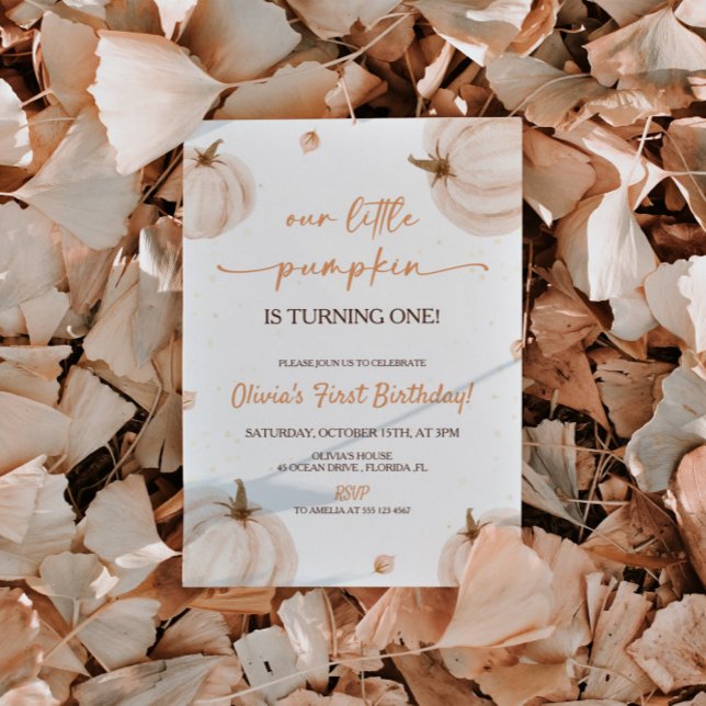 Convite Nosso Pequeno Aniversário de Abóbora (Criador carregado)