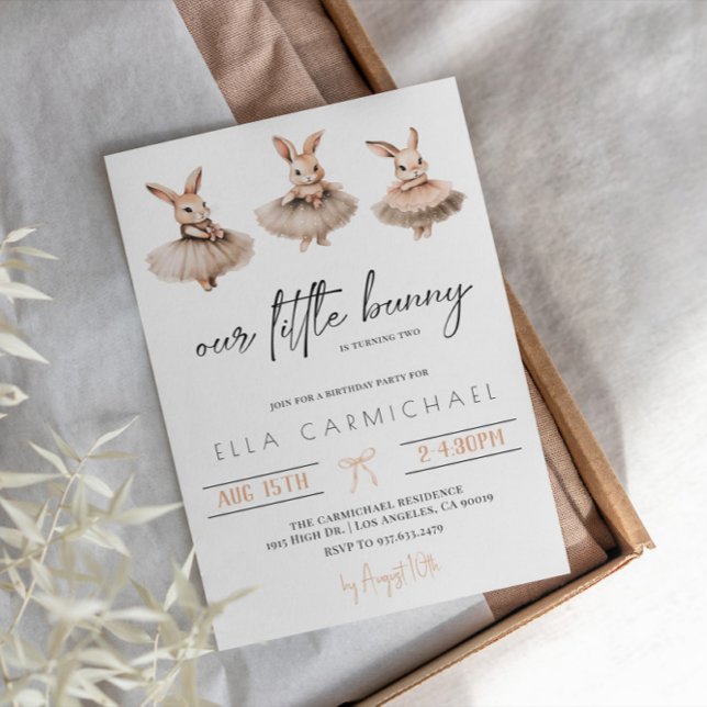 Convite Nosso pequeno aniversário de coelhinho (Criador carregado)
