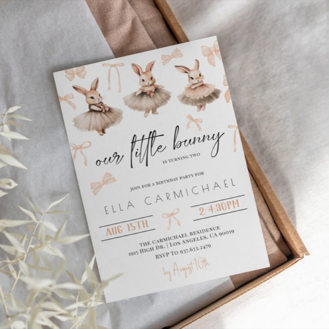Convite Nosso pequeno aniversário de coelhinho (Criador carregado)