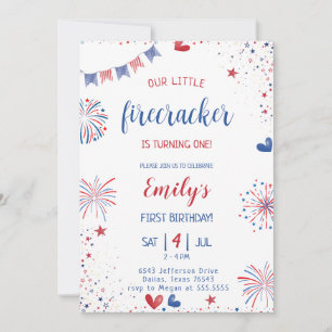 Convite Nosso Pequeno Aniversário do Firecracker