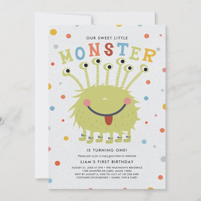 Convite Nosso Pequeno Aniversário do Monstro (Frente)