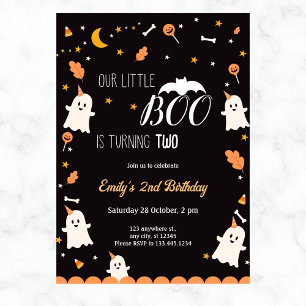 Convite Nosso Pequeno Boo é Festa de aniversário de Dia da