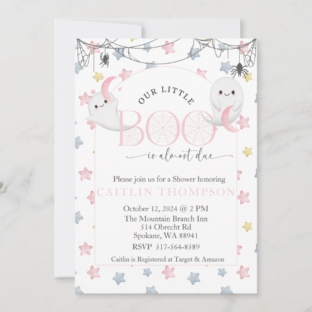 Convite Nosso Pequeno Boo está quase vencendo o bebê do Di (Frente)