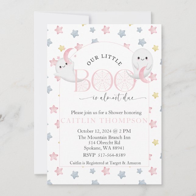 Convite Nosso Pequeno Boo está quase vencendo o bebê do Di (Frente)