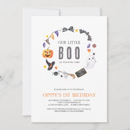 Convite Nosso pequeno BOO está virando UM, crianças primei