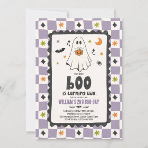 Convite Nosso Pequeno Boo Menino de Halloween Fantasma Ani