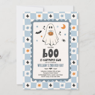 Convite Nosso Pequeno Boo Menino de Halloween Fantasma Ani