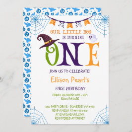 Convite Nosso Pequeno Boo Virando Um, primeiro aniversario