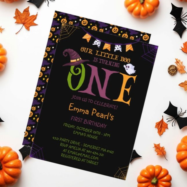 Convite Nosso Pequeno Boo Virando Um, primeiro aniversario (Criador carregado)
