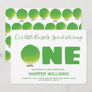 Convite Nosso pequeno broto de Bruxelas está virando um an