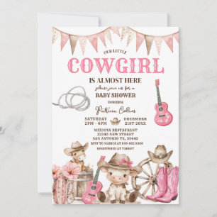 Convite Nosso Pequeno Chá de Bebê do Oeste Selvagem Cowgir