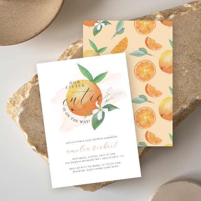 Convite Nosso Pequeno Chá de fraldas Laranja Cutil (Criador carregado)