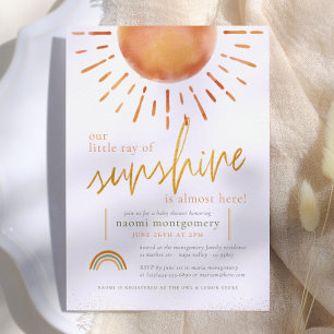 Convite Nosso pequeno Chá do garoto da Sunshine Boho