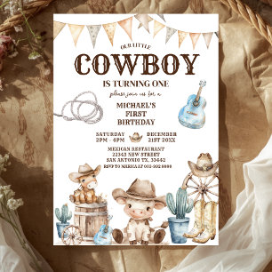 Convite Nosso Pequeno Cowboy Wild West 1º Aniversário