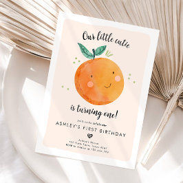Convite Nosso Pequeno Cutil Clementine Orange Primeiro Ani
