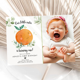 Convite Nosso Pequeno Cutil Clementine Orange Primeiro Ani