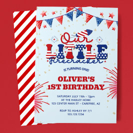 Convite Nosso Pequeno Físico primeiro aniversario Azul