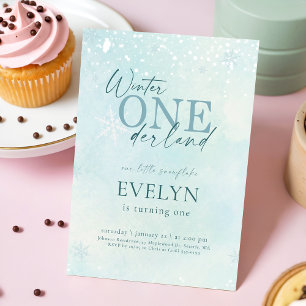 Convite Nosso Pequeno Floco de Neve Inverno Onederland Ani