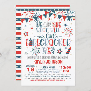 Convite Nosso Pequeno Gênero Firecracker Revela Chá de fra