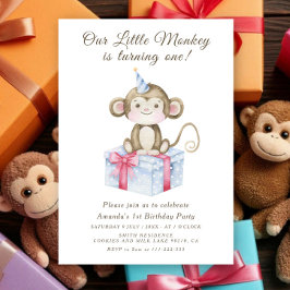 Convite Nosso Pequeno Macaco Primeiro Aniversário