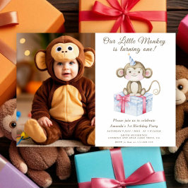 Convite Nosso Pequeno Macaco Primeiro Aniversário