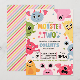 Convite Nosso Pequeno Monstro Está Fazendo Dois Anos