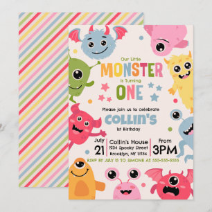 Convite Nosso Pequeno Monstro Está Fazendo Um Ano