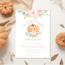 Convite Nosso pequeno ouro de abóbora e primeiro aniversár