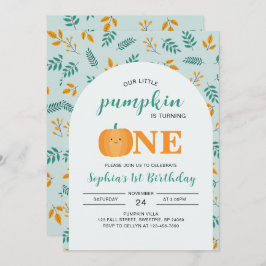 Convite Nosso Pequeno primeiro aniversario De Abóbora