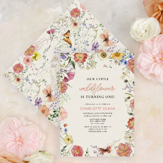 Convite Nosso Pequeno primeiro aniversario De Flor Selvage