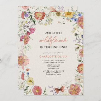 Convite Nosso Pequeno primeiro aniversario De Flor Selvage