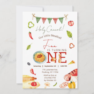 Convite Nosso Pequeno primeiro aniversario De Meatball