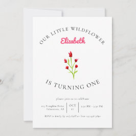 Convite Nosso Pequeno primeiro aniversario Floral Mínimo